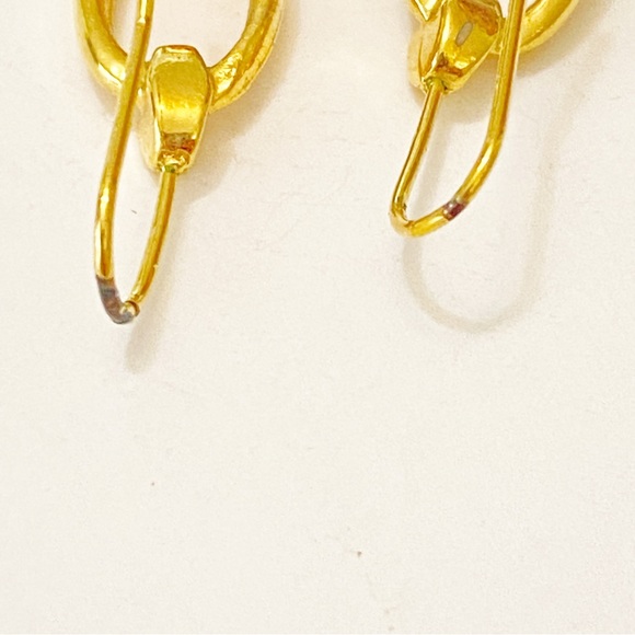 Vintage Earrings Dangle Drop Gold Tone Multi Loops Chain - Picture 5 of 7